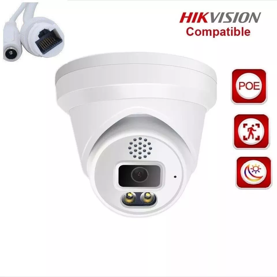(image for) DAHUA/Hikvision Compatible 4K 8MP ColorVu IP Camera 2Way Audio Full Color POE