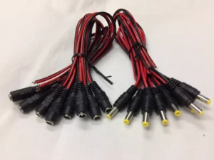 100PCS Female + 100PCS Male 5.5x2.1mm DC Power Jack Connector Pigtail CCTV Camera