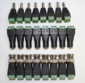 4CH Camera Connectors for Cat5 Cable. CAT5 TO BNC Passive Video and Power Balun