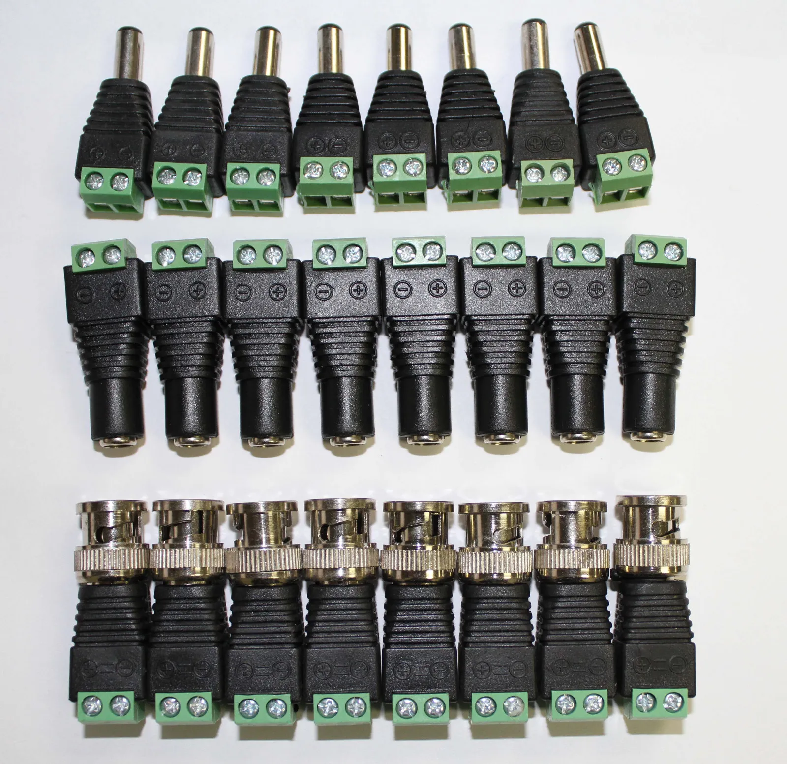 4CH Camera Connectors for Cat5 Cable. CAT5 TO BNC Passive Video and Power Balun