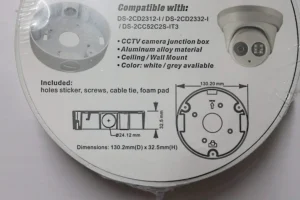 White Junction Box Mounting Base For Hikvision Turret Camera DS-2CD2312, 2CD2332