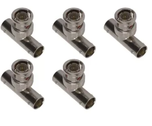 5x pcs pk, BNC T Connector 1 BNC Male to 2 BNC Female, Video Splitter Adapter
