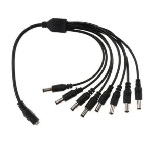 1-to-8 CCTV DC Power Splitter Cable, 5.5 × 2.1mm