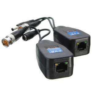 CCTV Coax BNC Video Power Balun Transceiver to CAT5e 6 RJ45 Connector